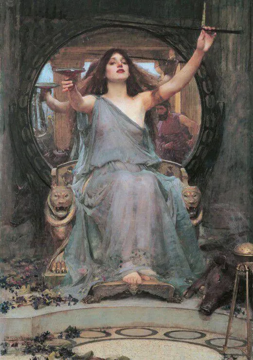 WATERHOUSE JOHN WILLIAM : CIRCE OFFRANT LA COUPE DE DROGUE A ULYSSE, 1891