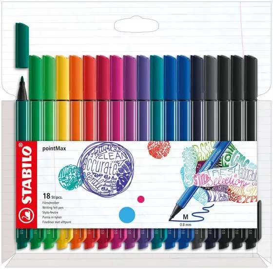 ETUI CARTON X 18 STABILO POINTMAX - COLORIS INTENSES