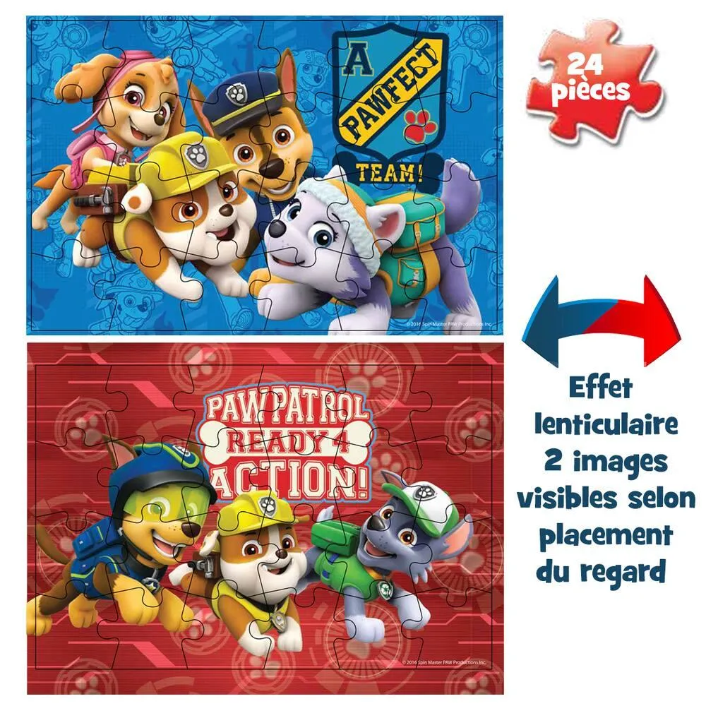 2 PUZZLES LENTICULAIRES 24 PIECES PAT'PATROUILLE
