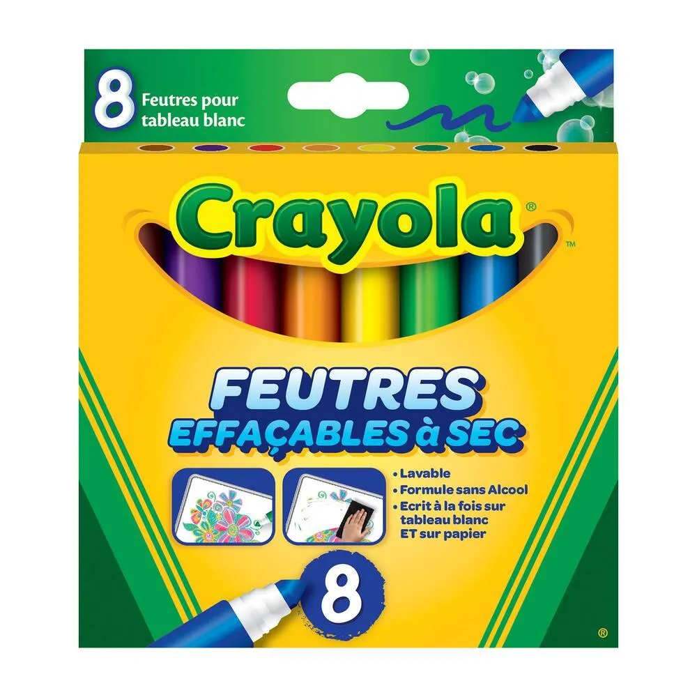 CRAYOLA - 8 FEUTRES EFFACABLES A SEC