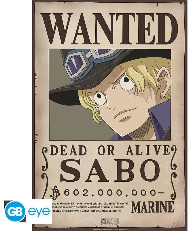 ONE PIECE POSTER CHIBI 52X35 WANTED SABO