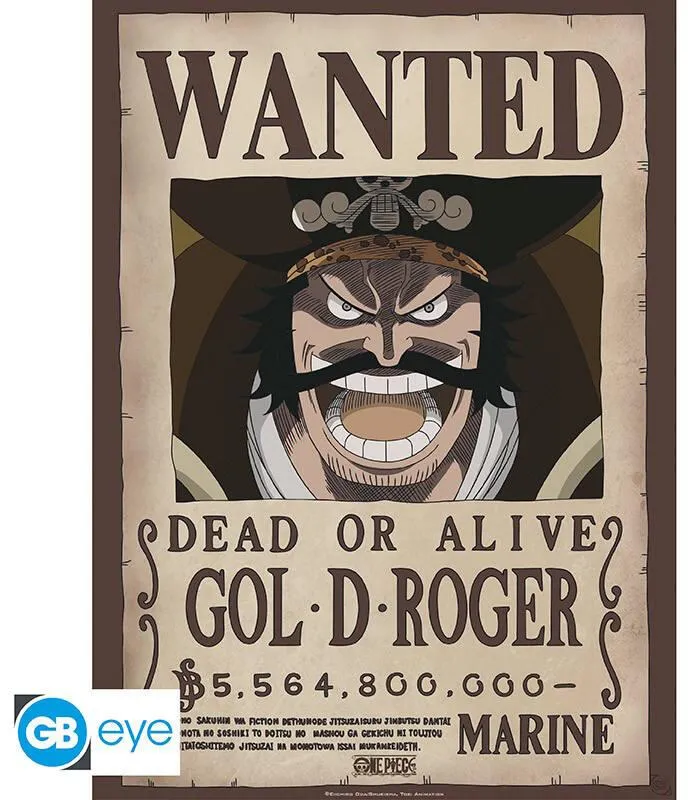ONE PIECE POSTER CHIBI 52X38 WANTED GOL .D. ROGER