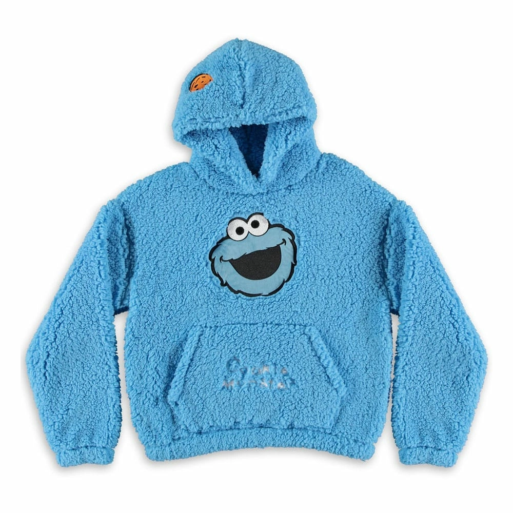 1, rue sésame teddy sweater à capuche cookie monster (s)