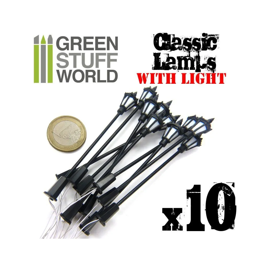 10x Lampadaires classiques avec LED