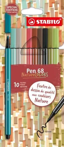 ETUI CARTON X 10 STABILO PEN 68 NATURE