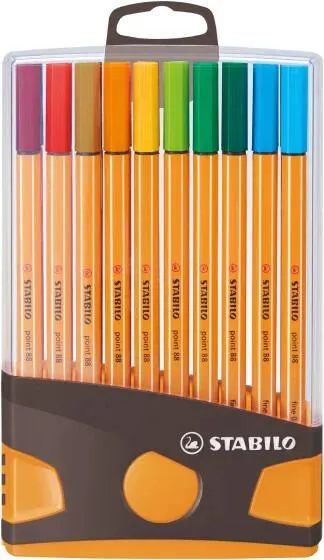 COLORPARADE X 20 STABILO POINT 88 BOITIER GRIS-ORANGE