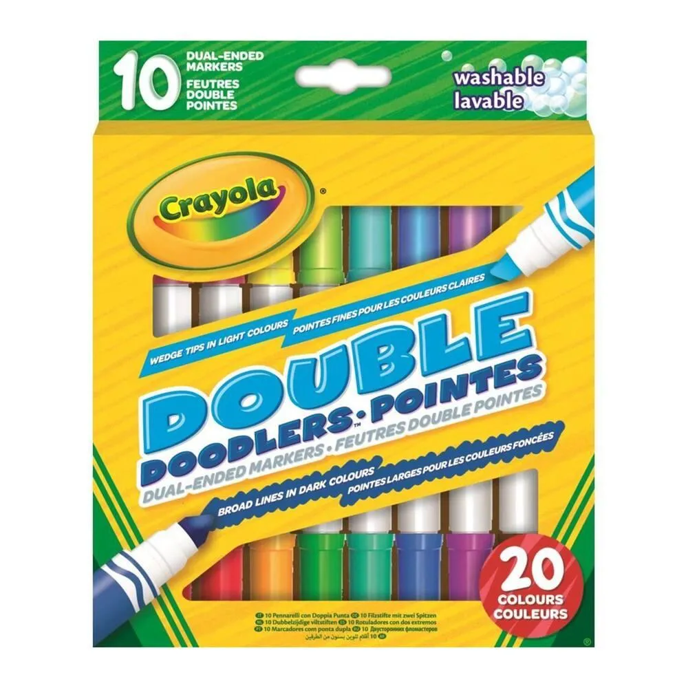 CRAYOLA - 10 FEUTRES DOUBLE POINTES