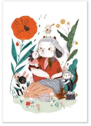 AFFICHE AU JARDIN 50X70CM APRES LA PLUIE