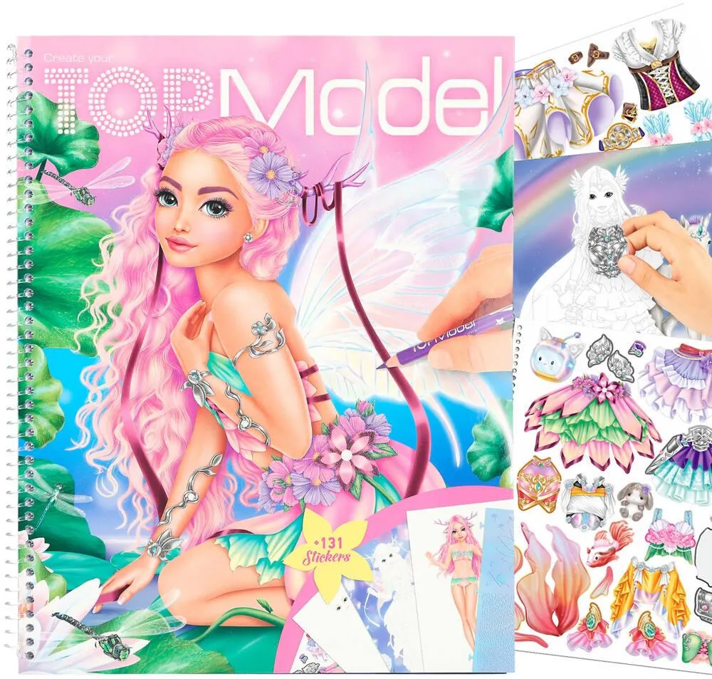 CREATE YOUR TOPMODEL ALBUM DE COLORIAGE STICKERS FANTASY