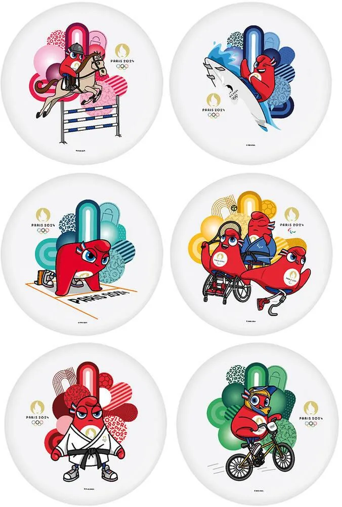 PARIS JO 2024 LOT DE 6 ASSIETTES