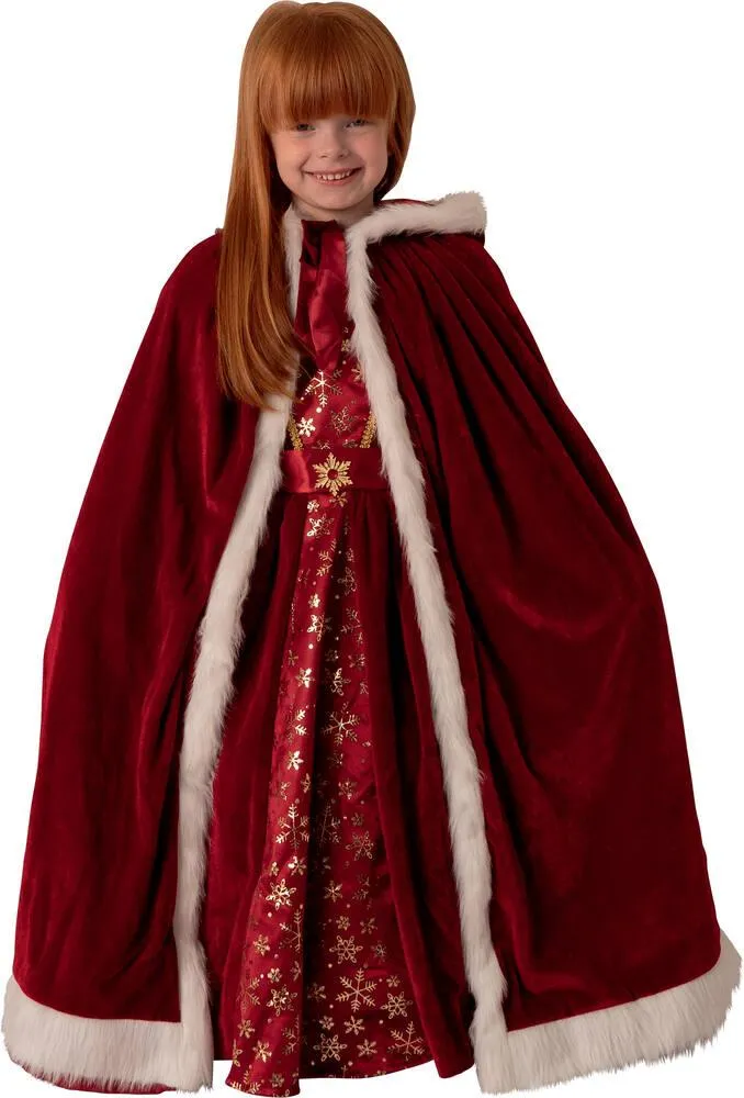 DEGUISEMENT ROBE EN VELOURS ROUGE TAILLE  5-7 ANS
