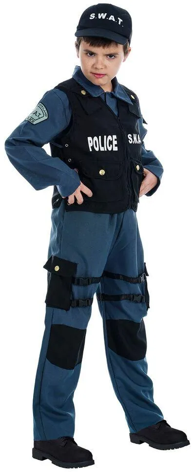 DEGUISEMENT AGENT SWAT 5 PIECES TAILLE 104 CM