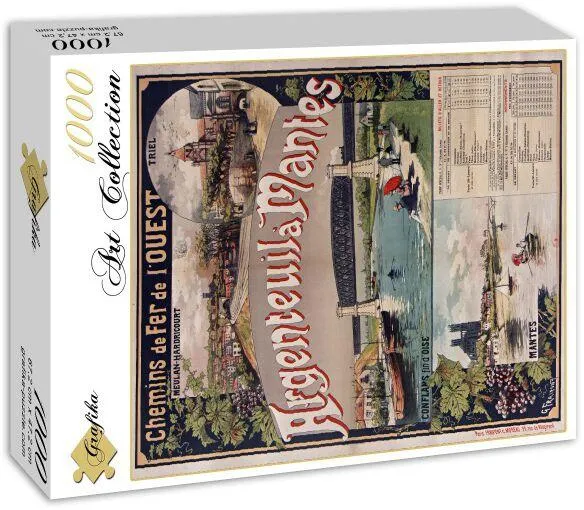 AFFICHE CHEMINS DE FER : ARGENTEUIL-MANTES, 1893