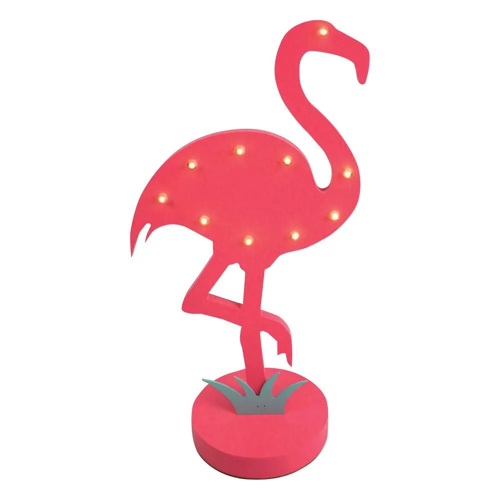 FLAMANT ROSE DECORATIF AVEC LEDS