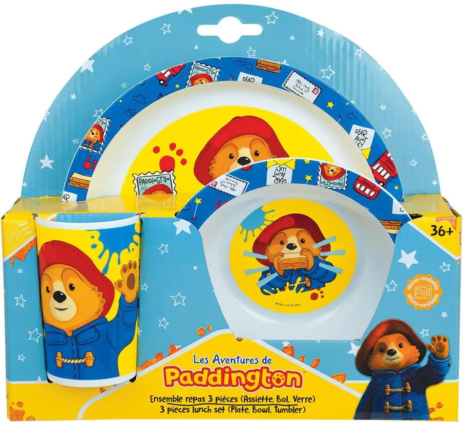 PADDINGTON ENSEMBLE REPAS ASSIETTE, BOL, VERRE