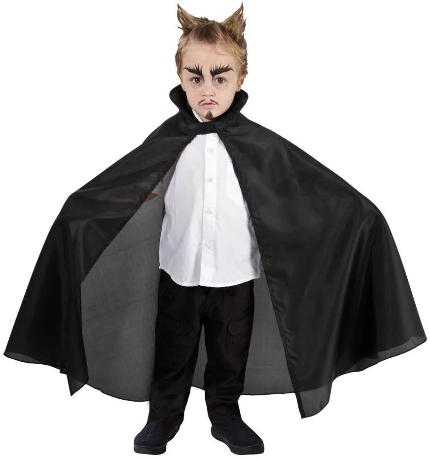 DEGUISEMENT CAPE TAFFETAS ENFANT NOIR TAILLE 85 CM