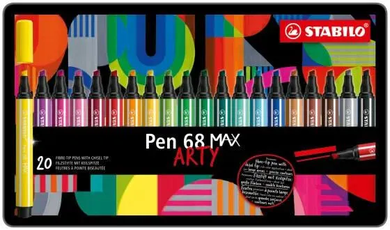 BOITE METAL X 20 STABILO PEN 68 MAX ARTY