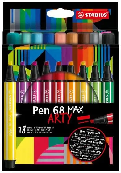 ETUI CARTON X 18 STABILO PEN 68 MAX ARTY