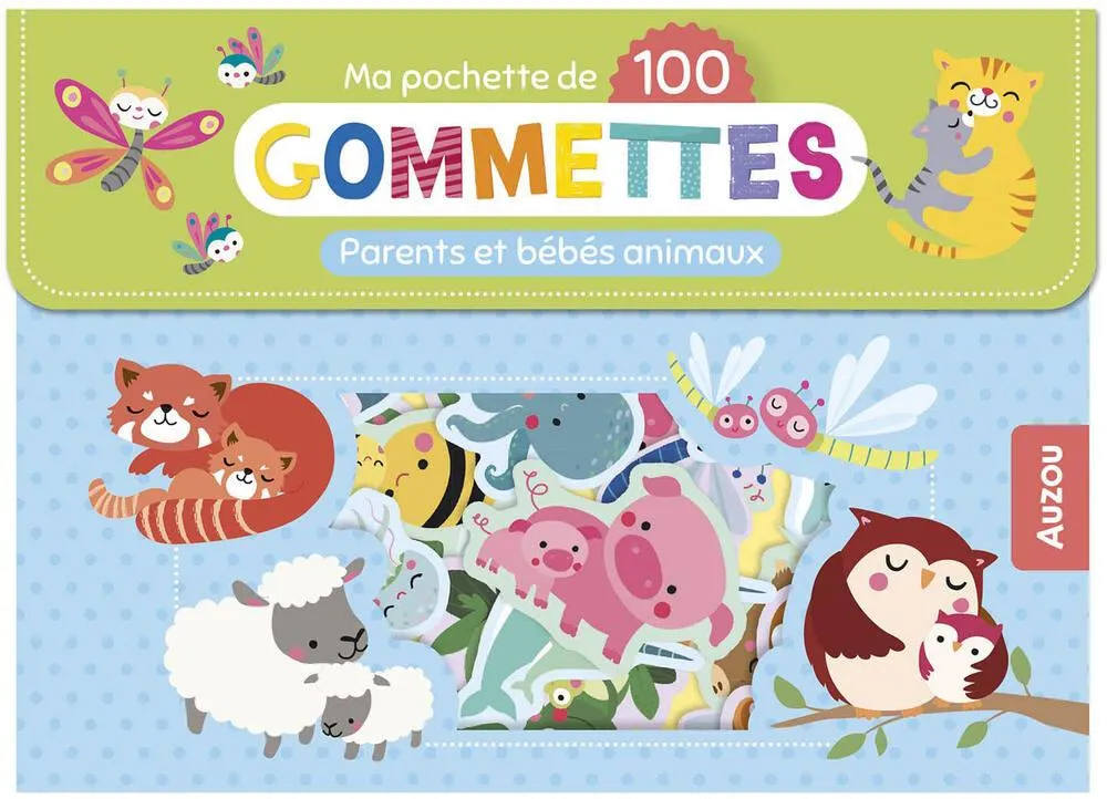 100 GOMMETTES PARENTS ET BEBES ANIMAUX