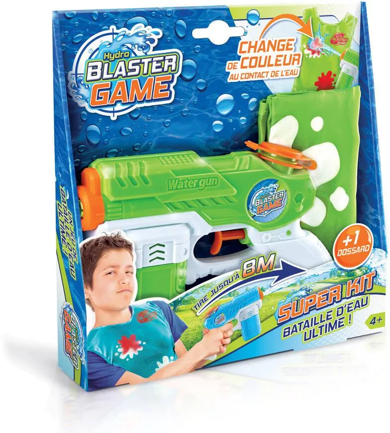 WATER GAME - BLASTER GAME - COMPACT KIT 1 PISTOLET A EAU ET 1 DOSSARD