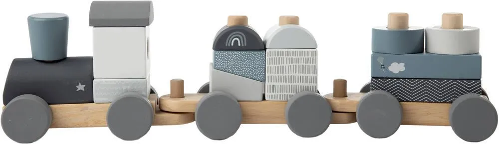 LABEL-LABEL - TRAIN EN BOIS - BLEU