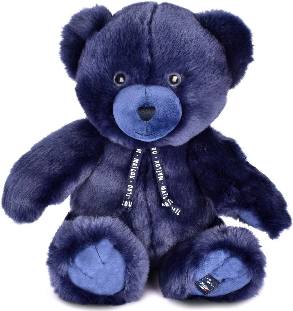 PELUCHE - L'OURS MAILOU- MARINE- 35 CM
