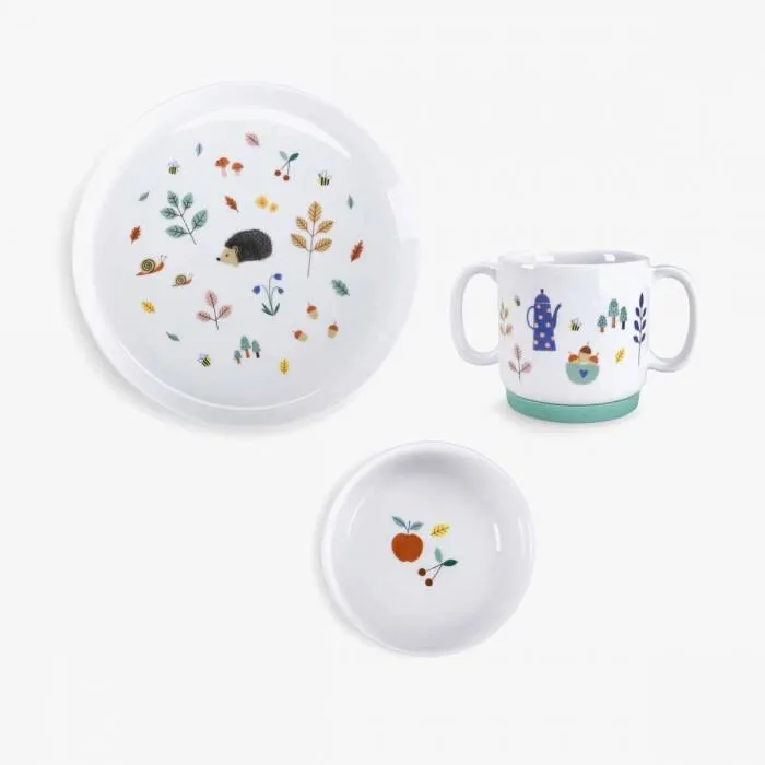 SET VAISSELLE PORCELAINE POMME DES BOIS