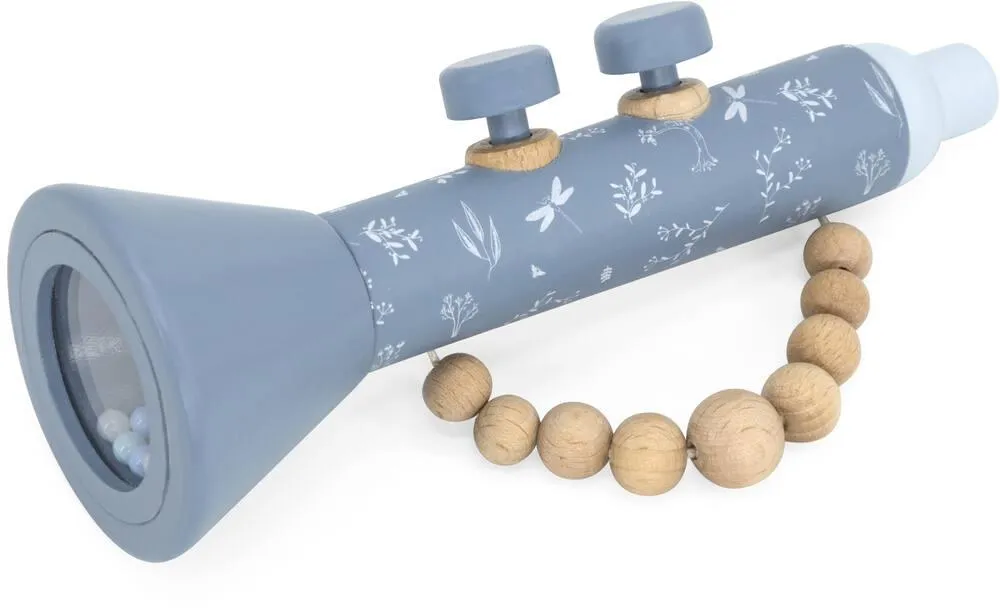 LABEL LABEL - TROMPETTE EN BOIS - BLEU