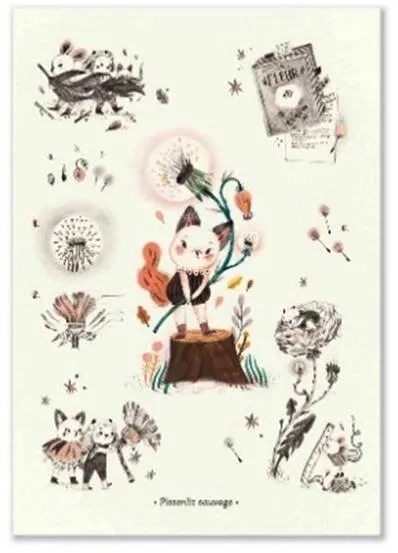 AFFICHE PISSENLIT SAUVAGE 50X70CM APRES LA PLUIE