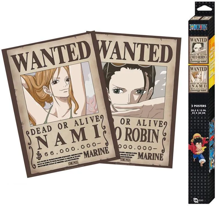 ONE PIECE SET 2 POSTERS CHIBI 52X38 NAMI ET ROBIN