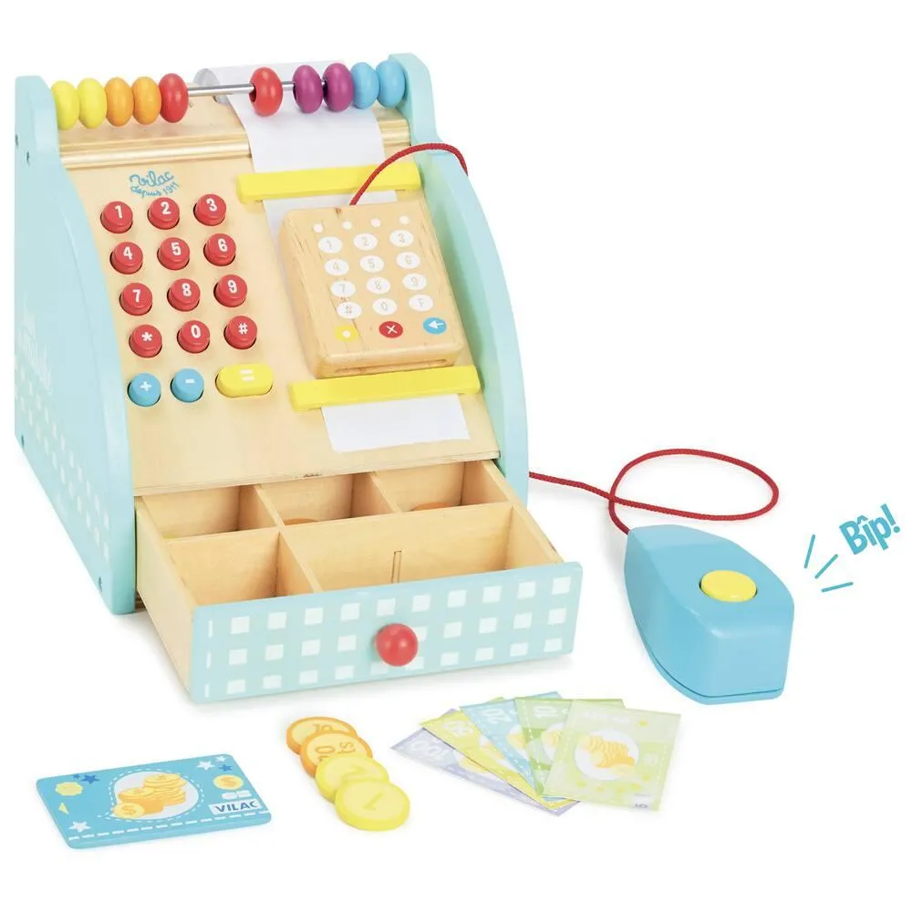 JOUR DE MARCHE CAISSE ENREGISTREUSE EN BOIS