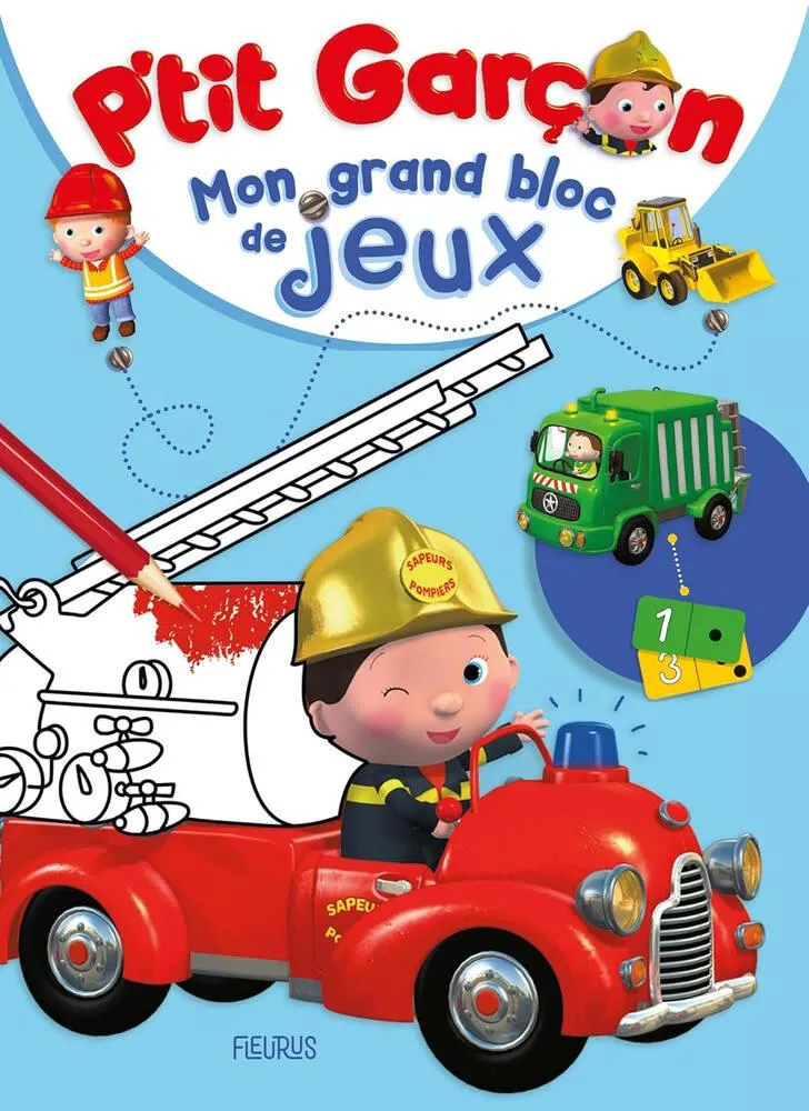 MON GRAND BLOC DE COLORIAGES ET JEUX P'TIT GARCON