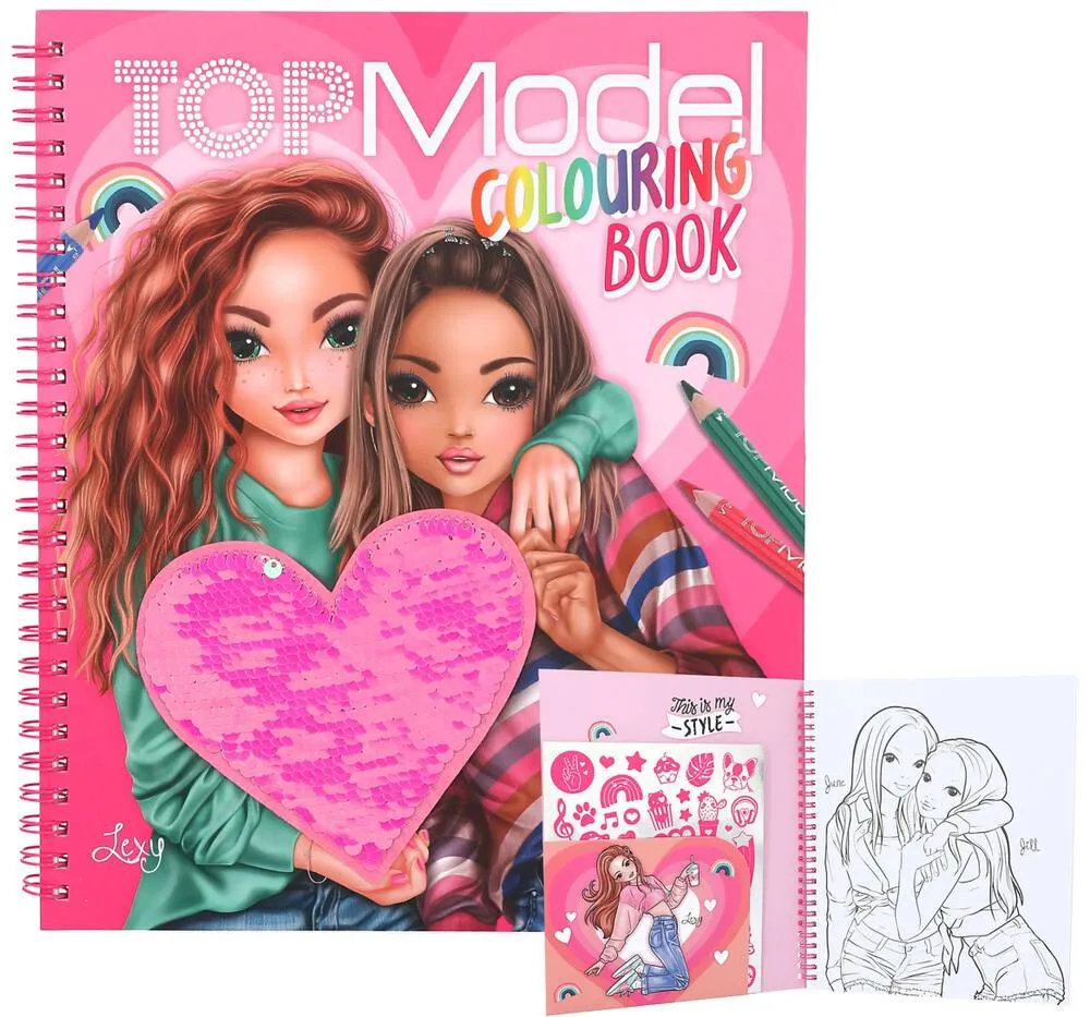 TOPMODEL  - ALBUM A COLORIER AVEC PAILLETTES