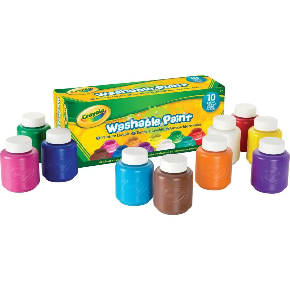 CRAYOLA - 10 POTS DE PEINTURE LAVABLE