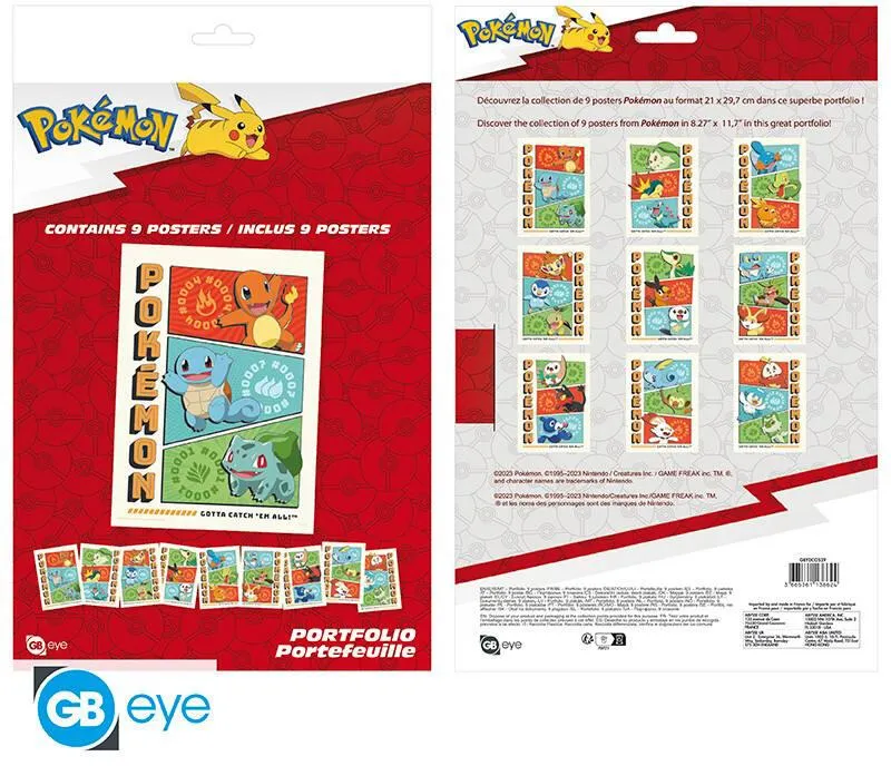 POKEMON PORTFOLIO 9 POSTERS STARTERS