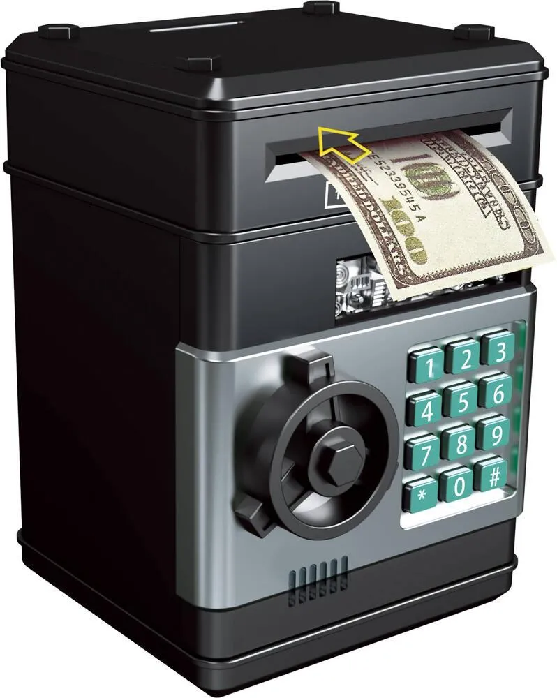 COFFRE-FORT POUR PIECES ET BILLETS - NOIR