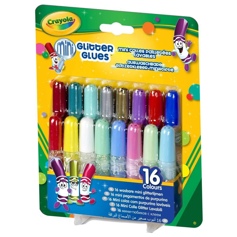CRAYOLA - 16 MINI COLLES PAILLETEES LAVABLES