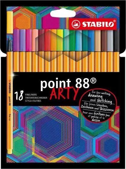 ETUI CARTON X 18 STABILO POINT 88 ARTY