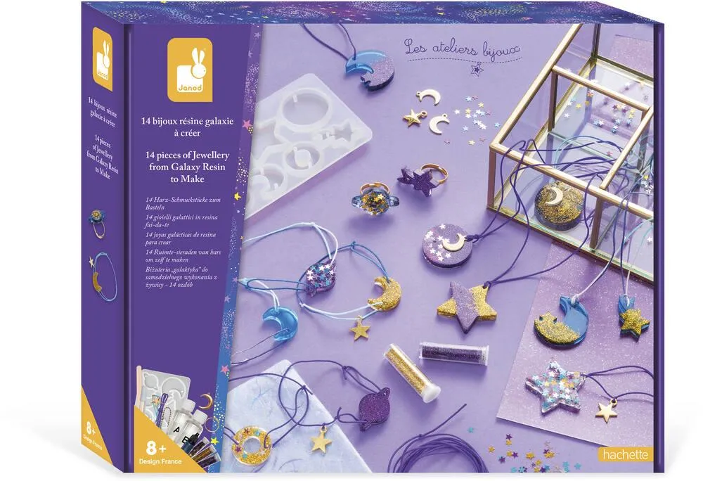 14 BIJOUX RESINE GALAXY A CREER
