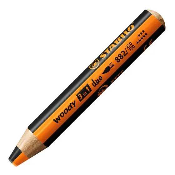 STABILO WOODY 3 IN 1 DUO - ORANGE-NOIR