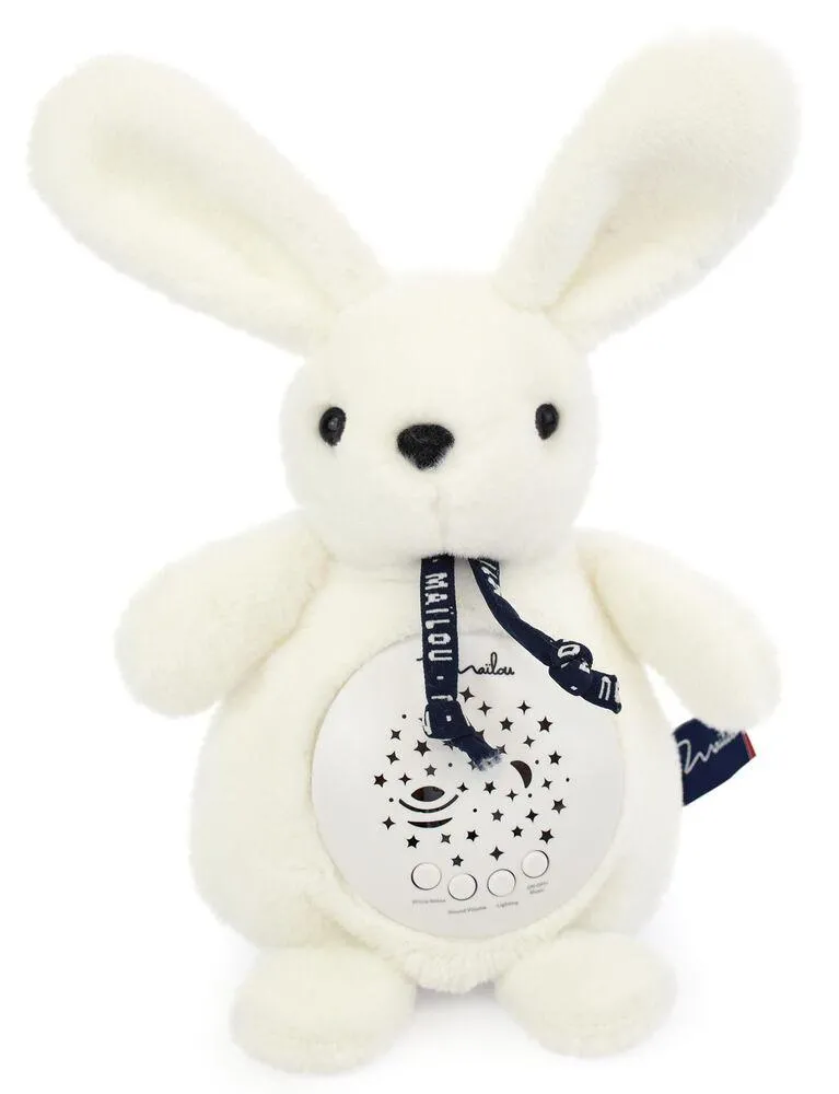 VEILLEUSE MUSICALE - PROJECTEUR D'AMBIANCE - LAPIN BLANC