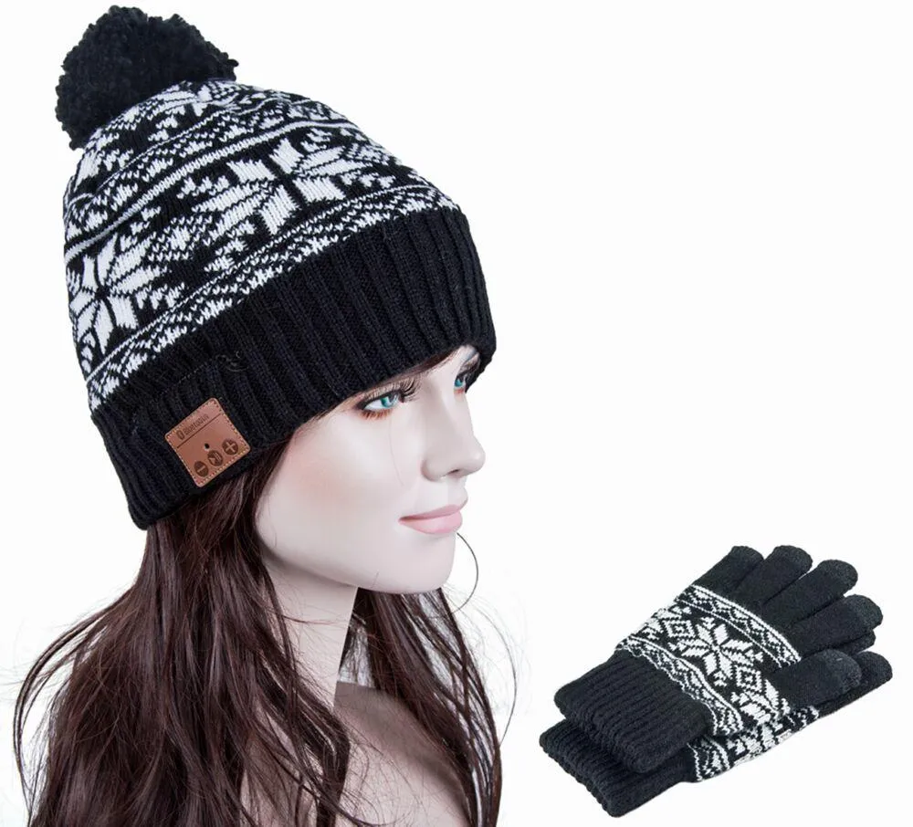 BONNET AVEC ECOUTEURS INTEGRES + GANTS TACTILES