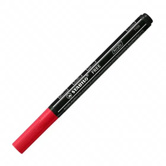 STABILO FREE ACRYLIC T100 - ROUGE FONCE