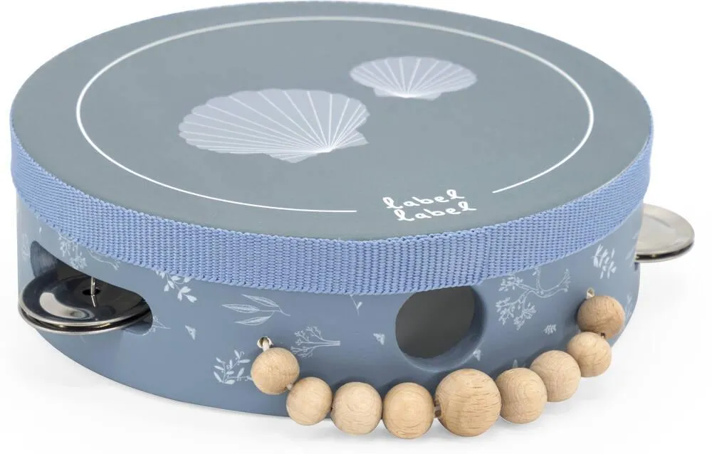 LABEL LABEL - TAMBOURIN EN BOIS - BLEU