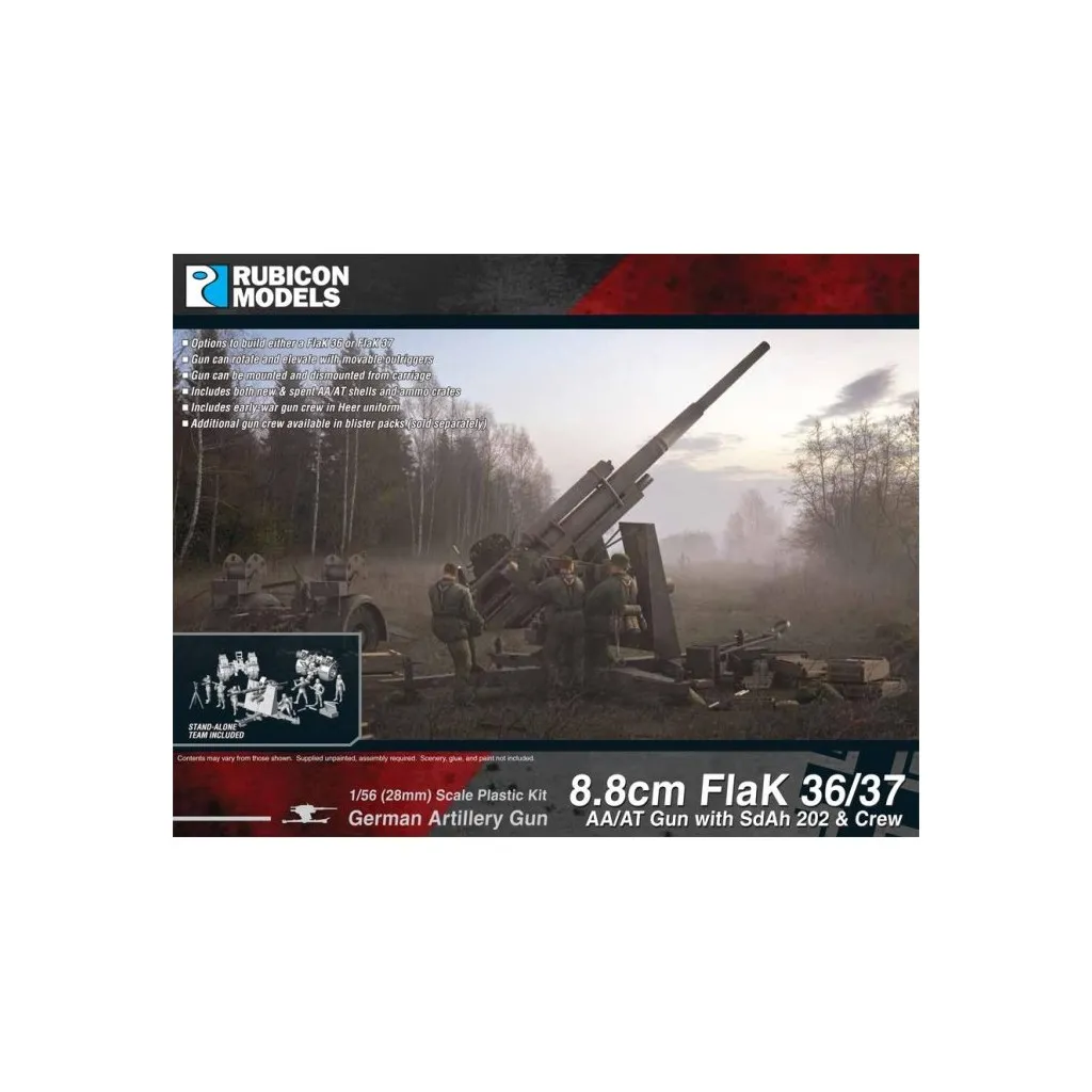 8.8cm Flak 36/37 AA/AT Gun with SdAh 202 & Crew