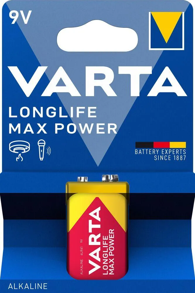 VARTA - PILE ALKALINE -LONGLIFE MAX POWER 9V - 6LR61