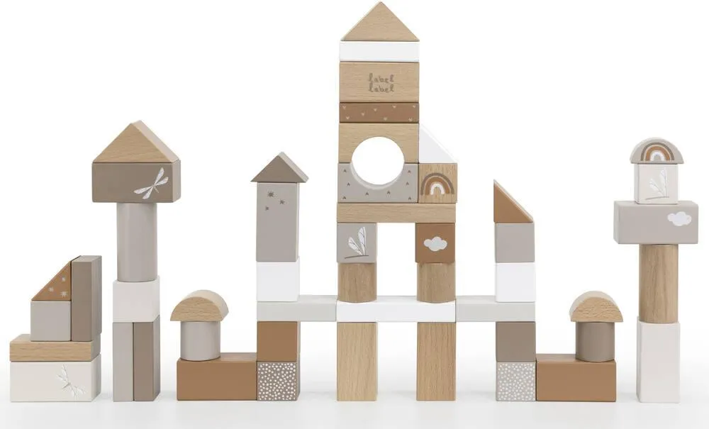 LABEL-LABEL - BLOCS DE BOIS 50PCS - NOUGAT