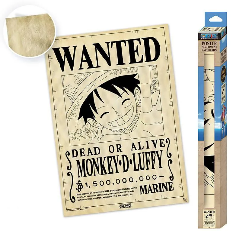 ONE PIECE POSTER PARCHEMIN WANTED LUFFY