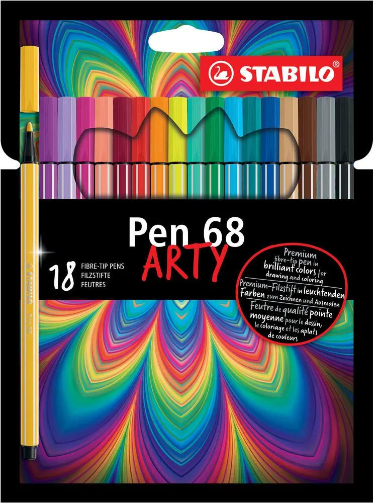 ETUI CARTON X 18 STABILO PEN 68 ARTY
