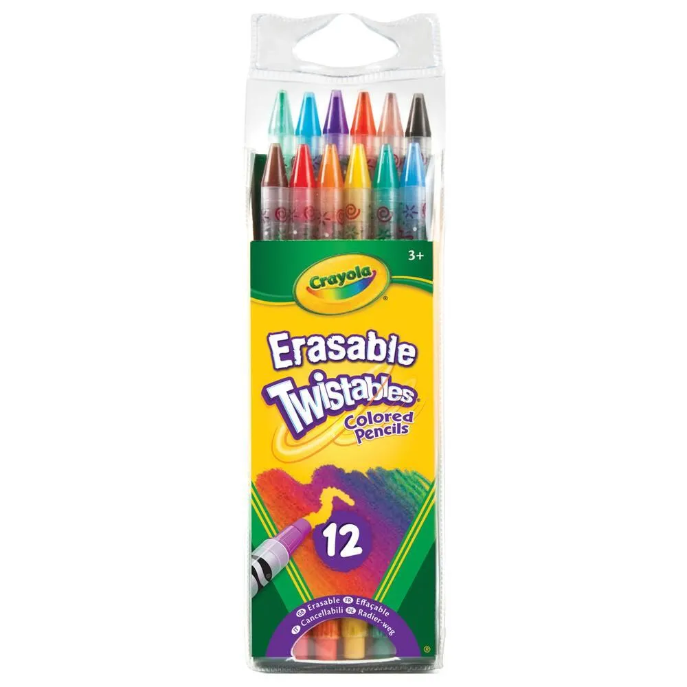12 CRAYONS DE COULEURS TWISTABLES ET GOMMABLE - CRAYOLA
